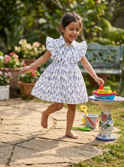 Nautical Fish Ruffle Frock