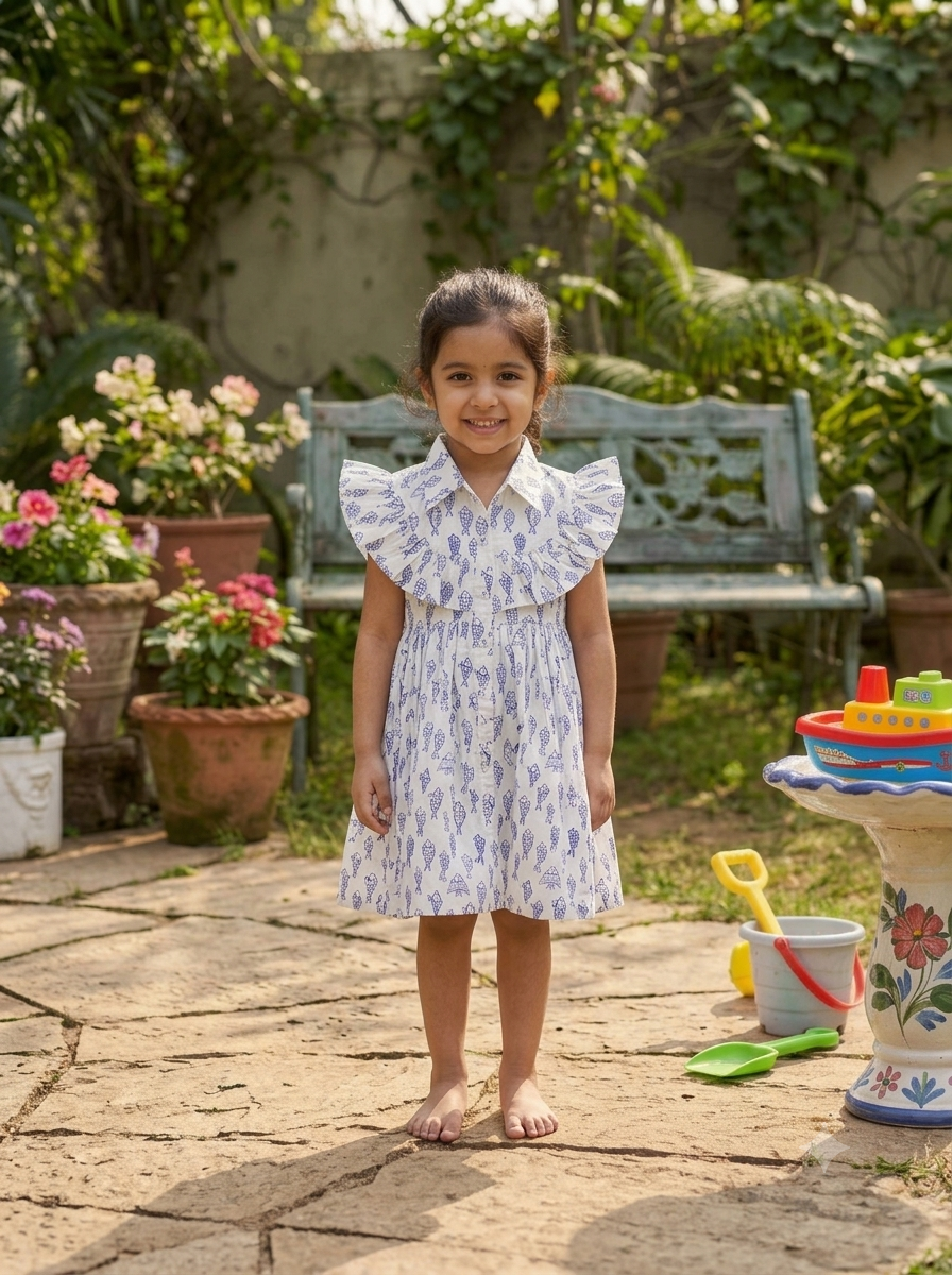Nautical Fish Ruffle Frock