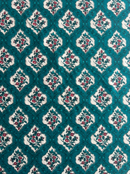 Rama Green Floral Printed Cotton Fabric
