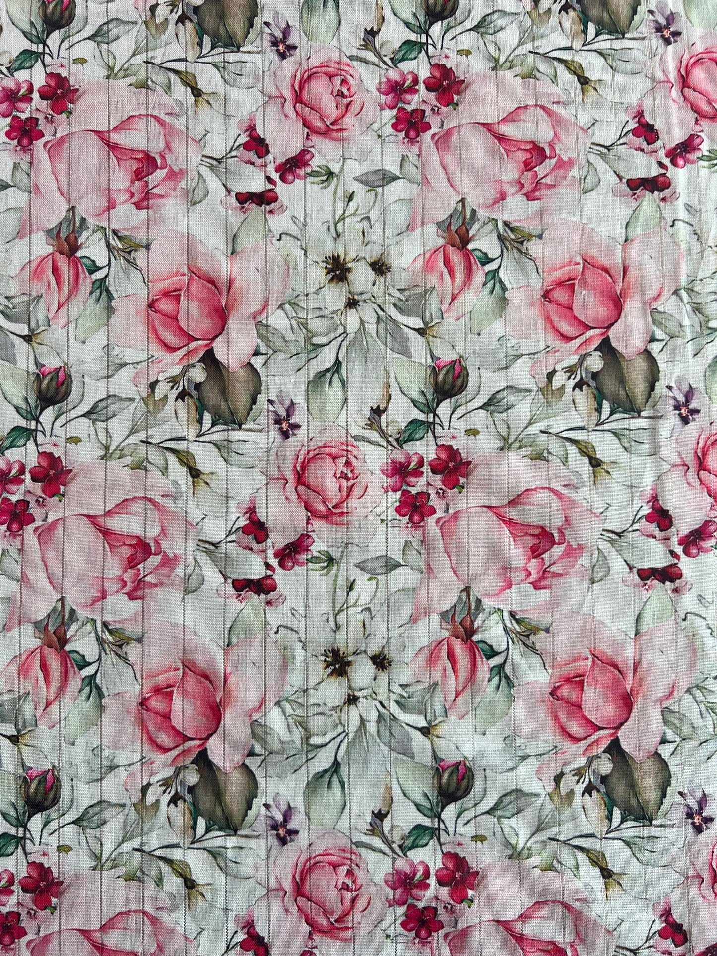 Multi Colour Floral Printed Self Weaved Lurex Cotton Fabric
