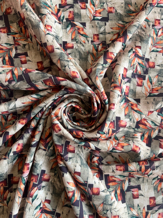 Leaf Printed Modal Fabric
