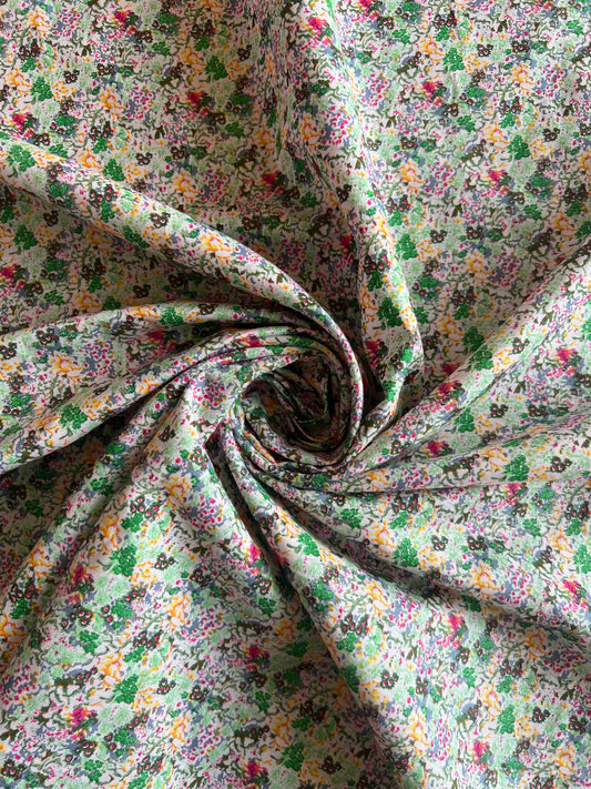 Green Abstract Printed Cotton Fabric