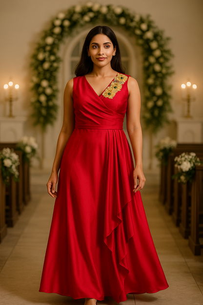 Red Satin Dress