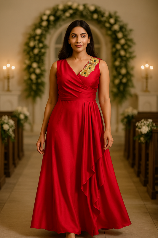 Red Satin Dress