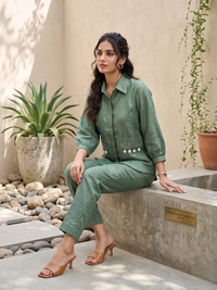 Green Linen Co-ord Set