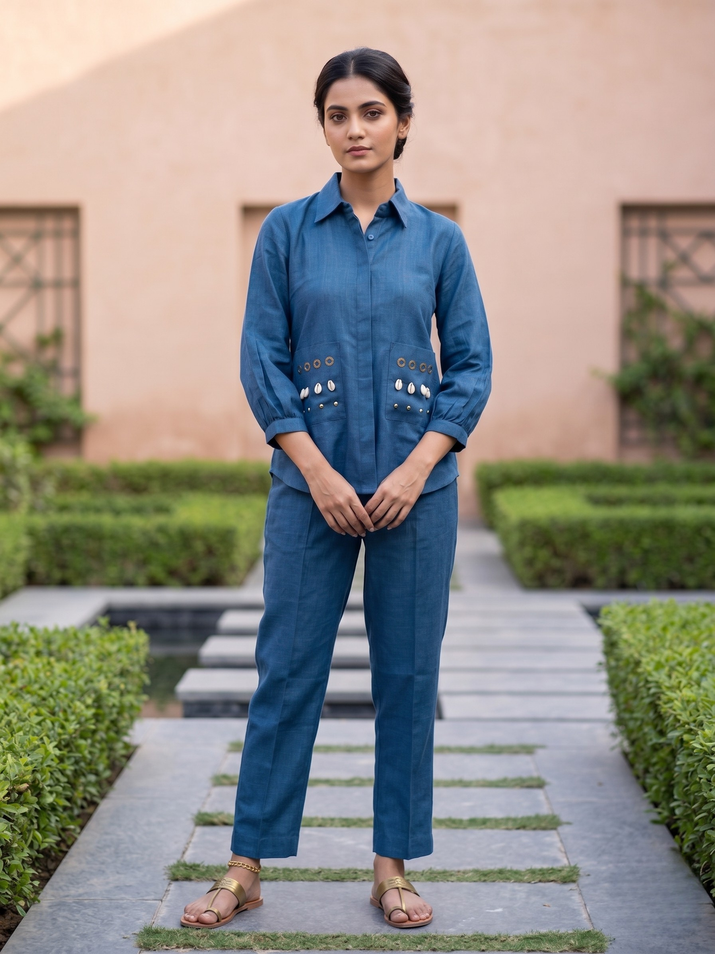 Blue Linen Co-ord Set