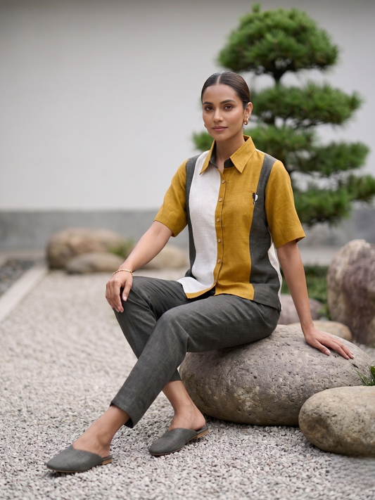 Linen Patch Work Co-ord Set