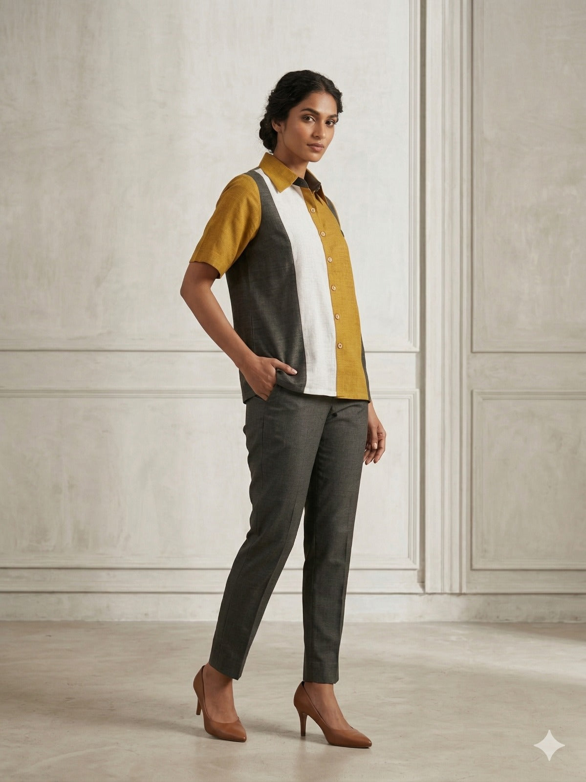Linen Patch Work Co-ord Set