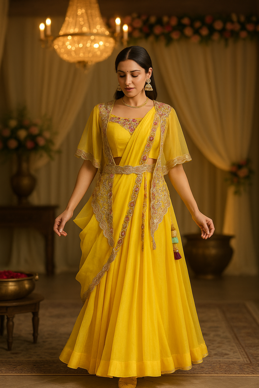 Yellow Hand Work Cape Lehanga