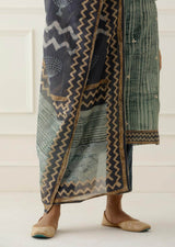 Blue Tube Work Designer Chanderi Suit Set