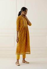 Mustard Embroidered Suit Set