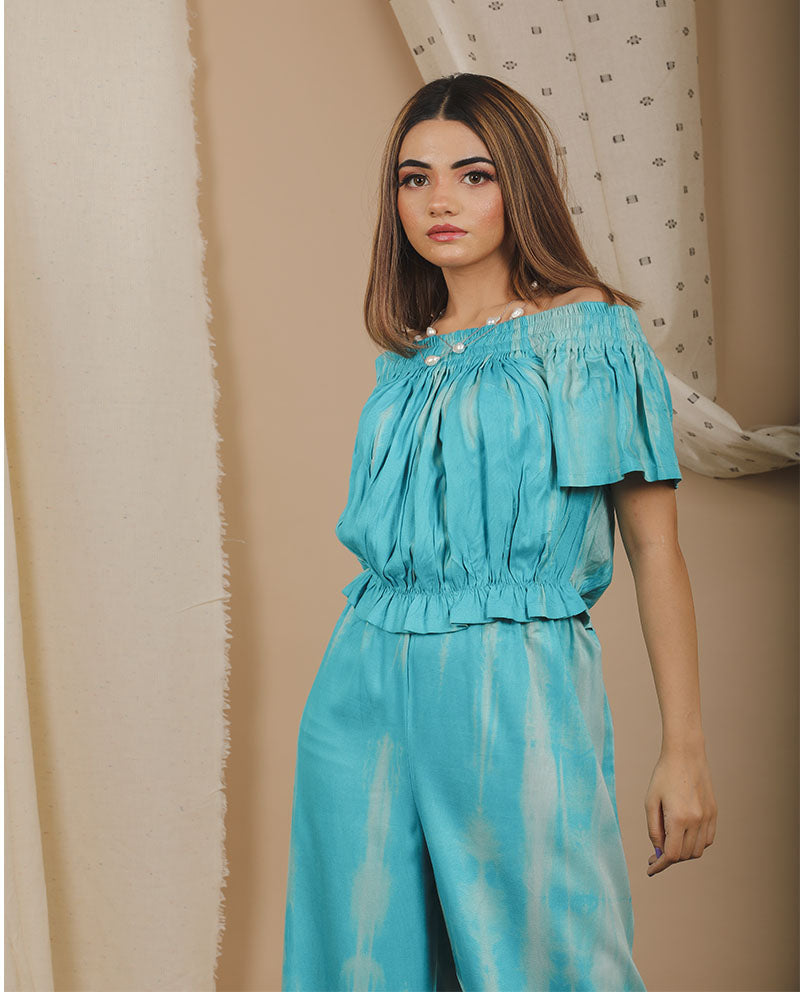 Tie Dye Off Shoulder Top and Palazzo