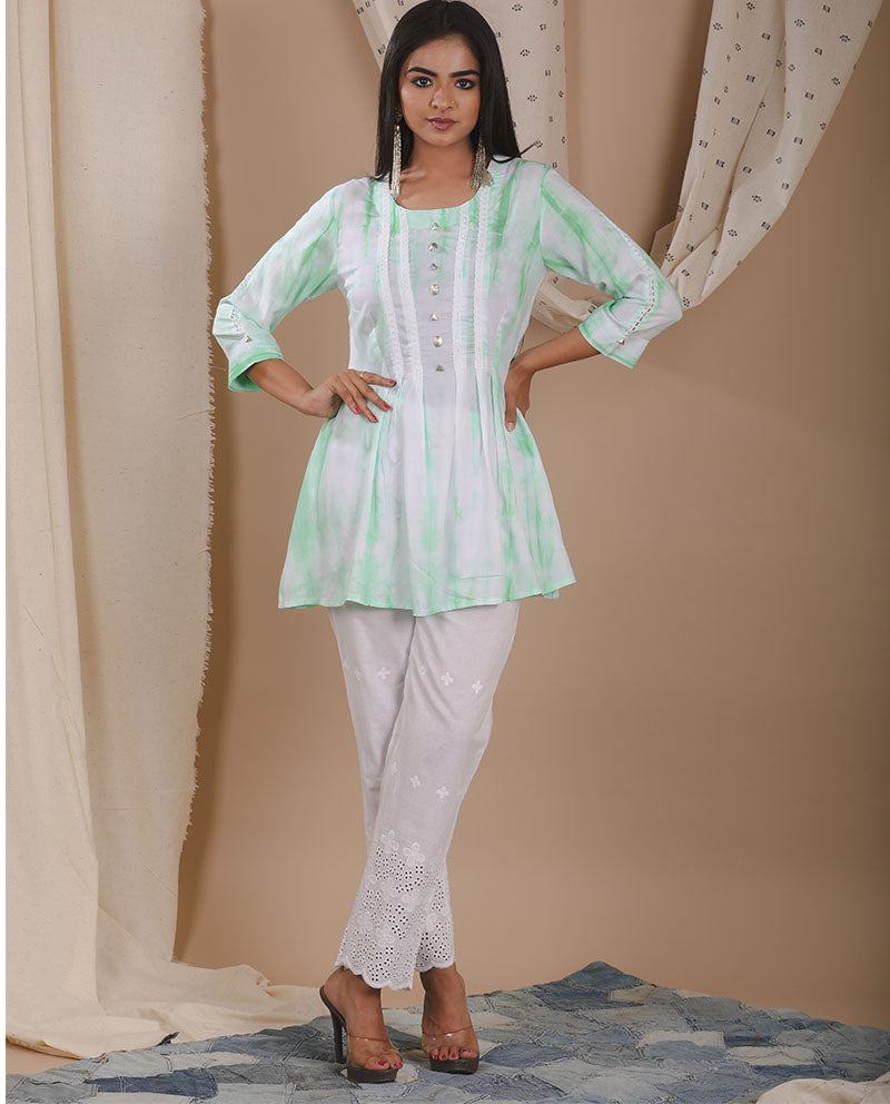 Mint Green Shibori Top