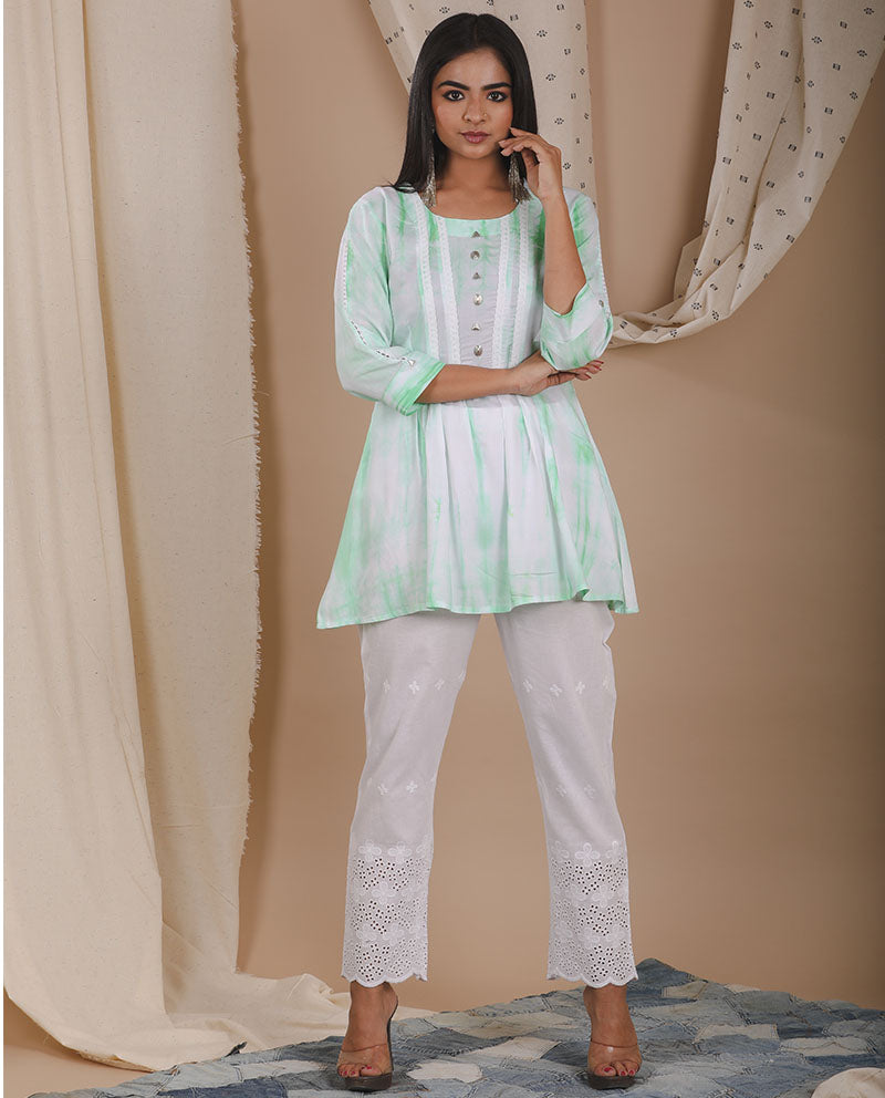 Mint Green Shibori Top