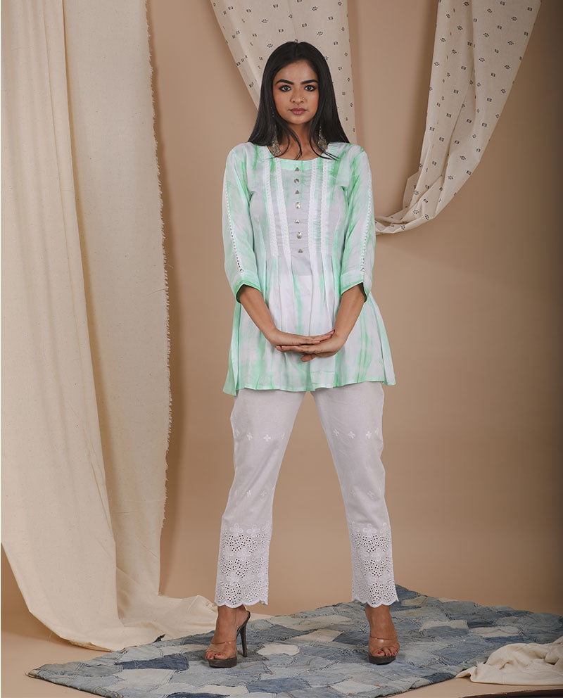 Mint Green Shibori Top