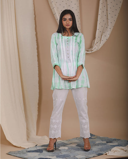 Mint Green Shibori Top