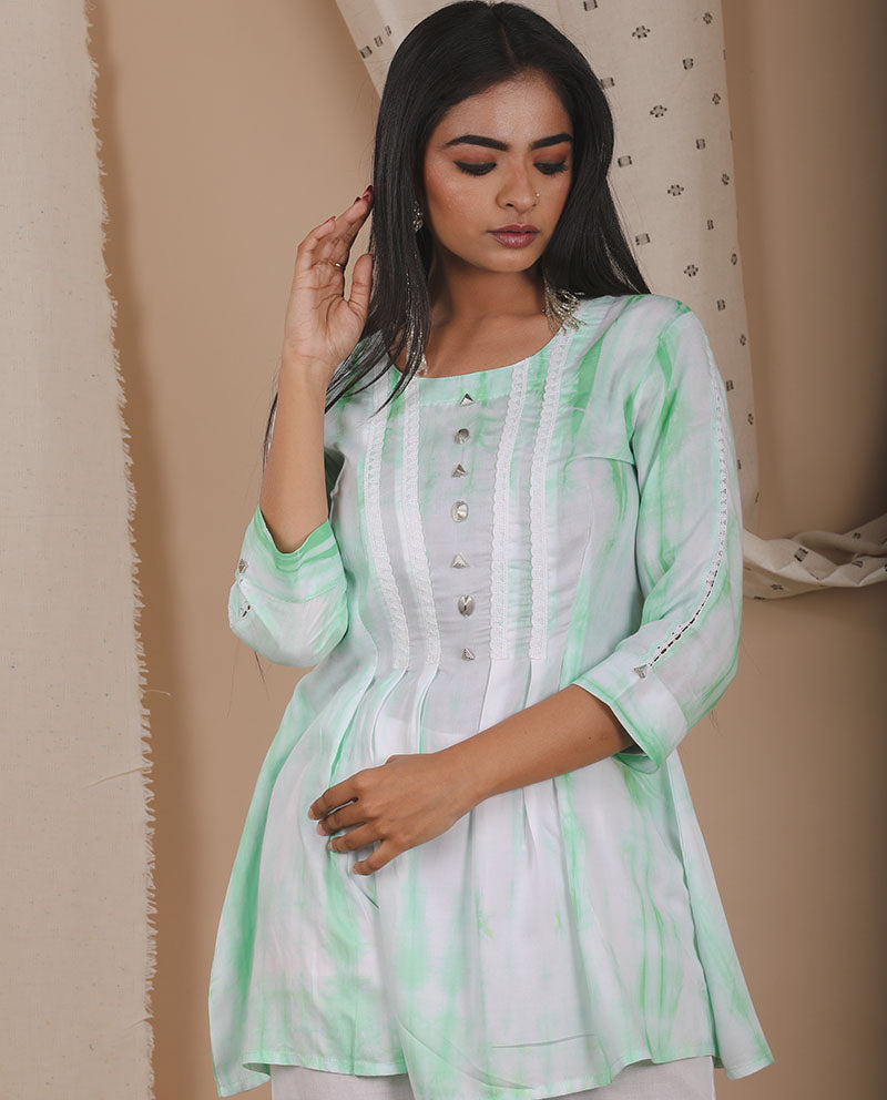 Mint Green Shibori Top