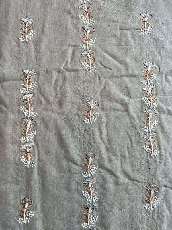 Light Grey 2 by 2 Rubia Embroidered Fabric