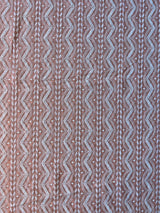 Peach Geometrical Embroidery Cotton Fabric