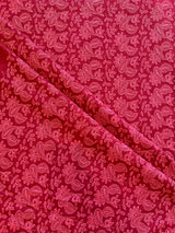 Maroon Georgette Embroidered Fabric