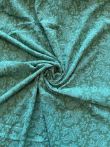 Mint Green Georgette Embroidered Fabric