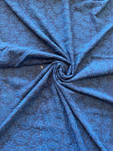 Royal Blue Georgette Embroidered Fabric