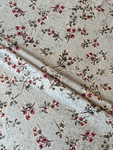 Grey Floral Print Cotton Fabric