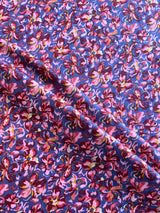 Mauve Glace Cotton Multi Colour Floral Print Fabric
