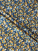 Blue Floral Print Cotton Fabric