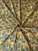 Yellow Glace Cotton Printed Fabric