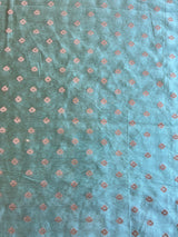 Rama Green Zari Buti Weaved Fabric