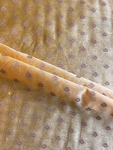 Yellow Zari Buti Weaved Fabric