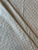 Off White Chanderi Sequence Work Embroidered Fabric