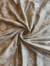 Grey Embroidered Chanderi Fabric