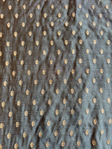Grey Embroidered Munga Silk Fabric