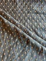 Grey Embroidered Munga Silk Fabric