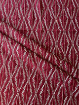 Maroon Munga Silk Embroidered Fabric