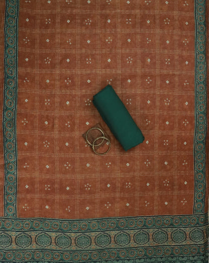 Rama Green Gota Work Suit Set with contrast Bhandani Dupatta