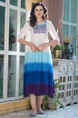 Cotton Multi Colour Dress with Mirror Work