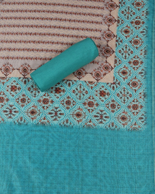 Aqua Blue Patti Suit with Elegant Dupatta