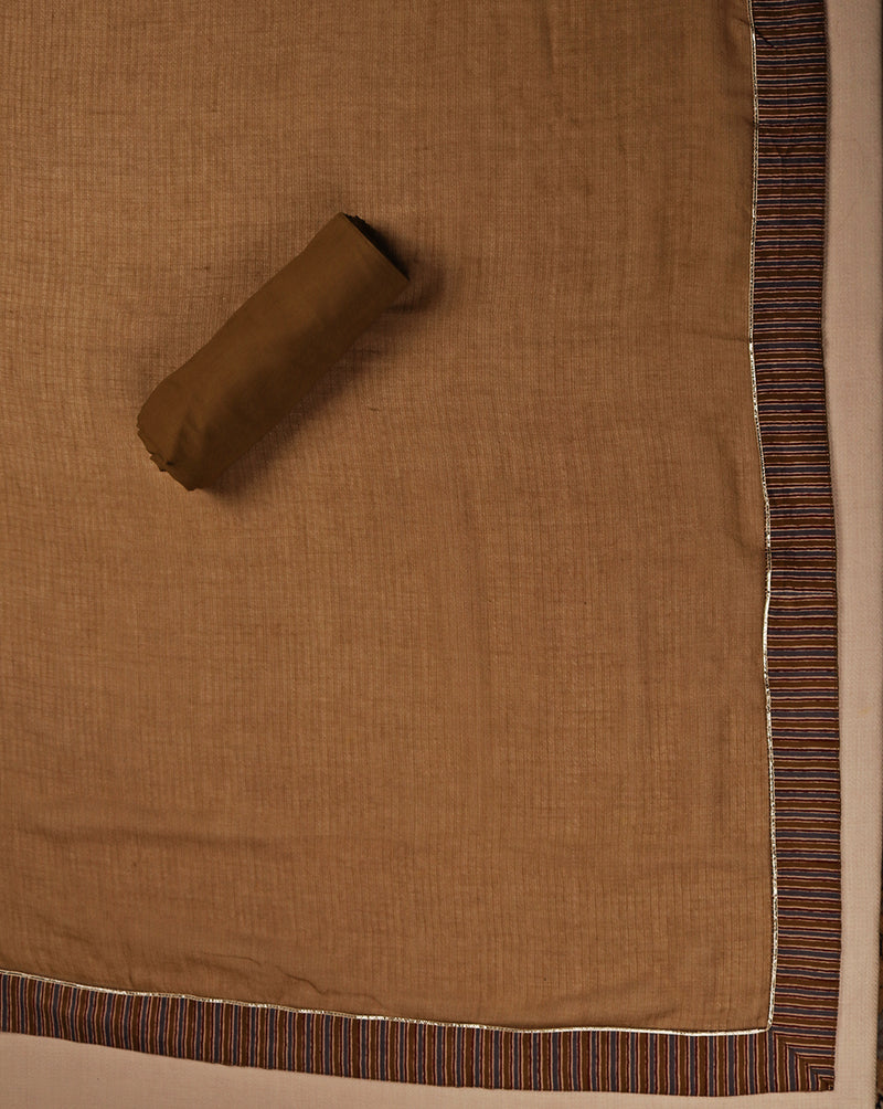 Stripes Printed Cotton Suit with Kota Doriya Dupatta
