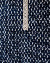 Cotton Indigo Blue Suit with Block Printed Kota Doriya Dupatta
