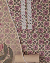 Lemon Jaipuri Print Cotton Suit with Hand Brush Painted Dupatta