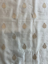 Off White Zari Buti Weaved Fabric