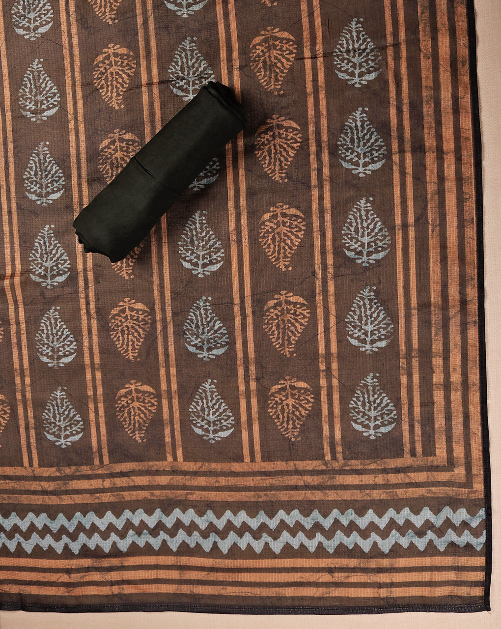 Chanderi Hand Embroidered Suit with Kota Doriya Printed Dupatta