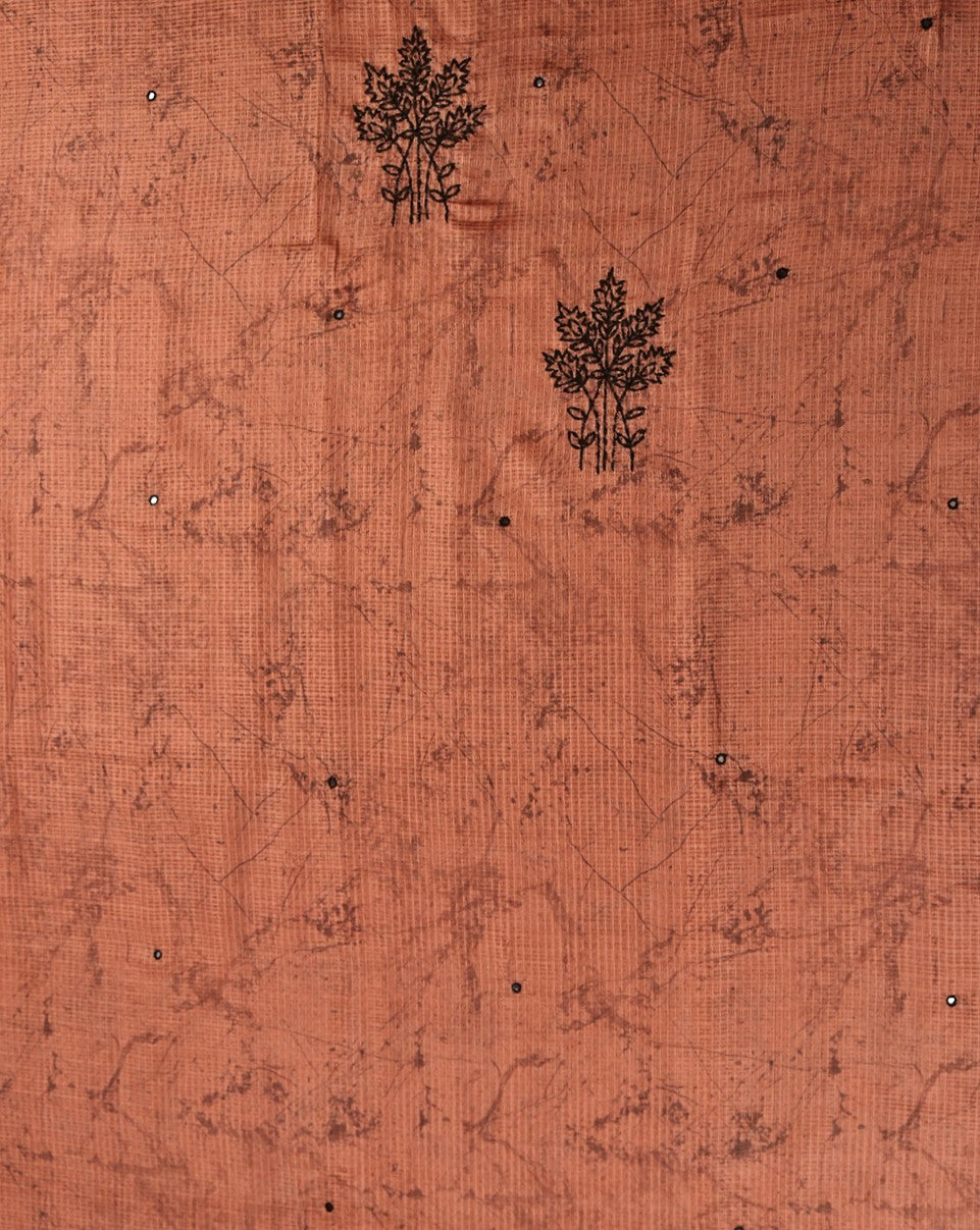 Chanderi Hand Embroidered Suit with Kota Doriya Printed Dupatta