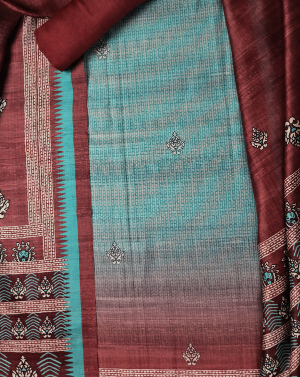 Chanderi Shaded Suit with Printed Dupatta