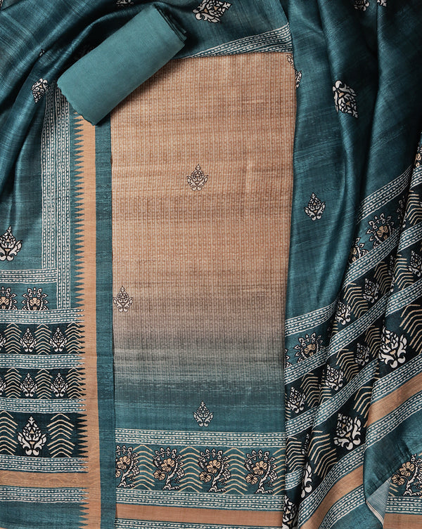 Chanderi Shaded Suit with Printed Dupatta