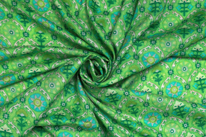 Green Cotton Printed Fabric