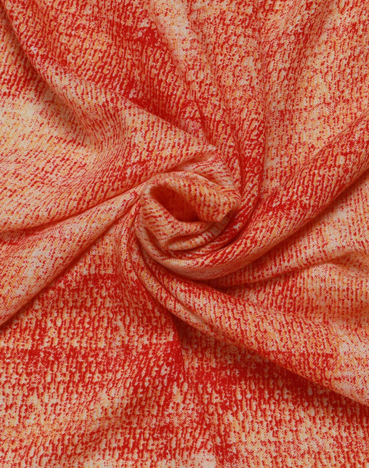 Orange Rayon Printed Fabric